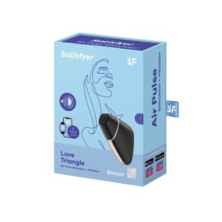 „Love Triangle“ stimuliatorius su „Satisfyer“ programėle, juodas