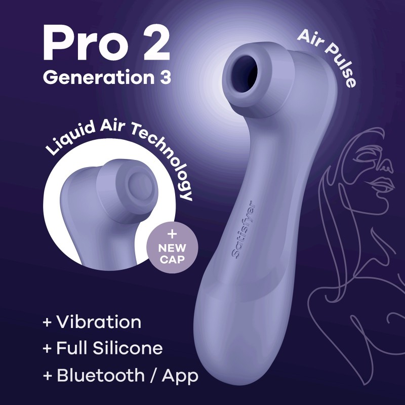 Satisfyer Pro 2 Gen 3 -klitoriskiihotin Connect App -ominaisuudella, lila