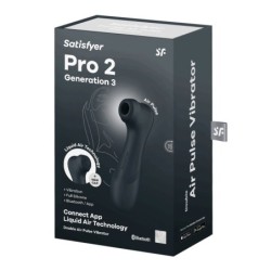 Stimulátor Pro 2 Gen 3 Satisfyer S aplikací Connect Černý