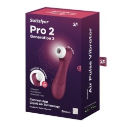 Ερεθιστής Pro 2 Gen 3 Satisfyer Με Connect App Κόκκινο Μπορντό