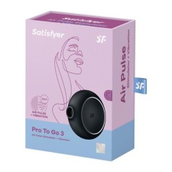 „Satisfyer“ „Pro To Go 3“ juodas stimuliatorius