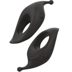 Bcharmed Rhythm Infinite Deluxe Obroček za penis 15 Vibracij Črn