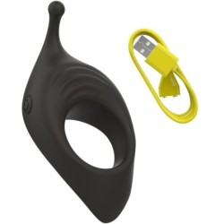 Bcharmed Rhythm Infinite Deluxe Obroček za penis 15 Vibracij Črn