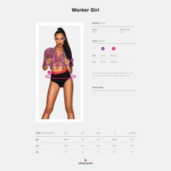 Костюм на работничка Worker Girl Obsessive 40-42 L/XL