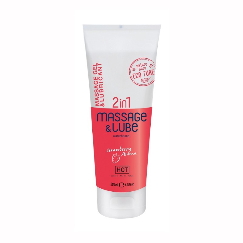 2in1 hierontageeli ja liukuvoide mansikan makuisena Hot? 200ml 2in1 hierontageeli ja liukuvoide mansikan makuisena Hot? 200ml