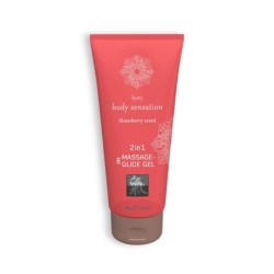 Gel de Massagem e Lubrificante 2 em 1 com Sabor a Morango Shiatsu? 200ml