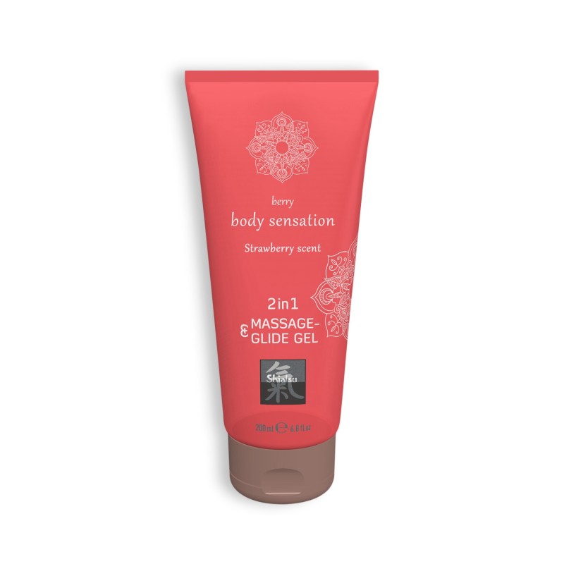 Shiatsu? 200Ml Jordbærsmag 2I1 Massage Gel Og Glidecreme Shiatsu? 200Ml Jordbærsmag 2I1 Massage Gel Og Glidecreme