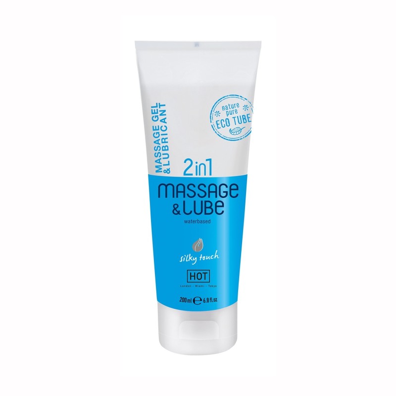 Gel da Massaggio e Lubrificante 2In1 A Base d'Acqua Silky Touch Hot? 200Ml