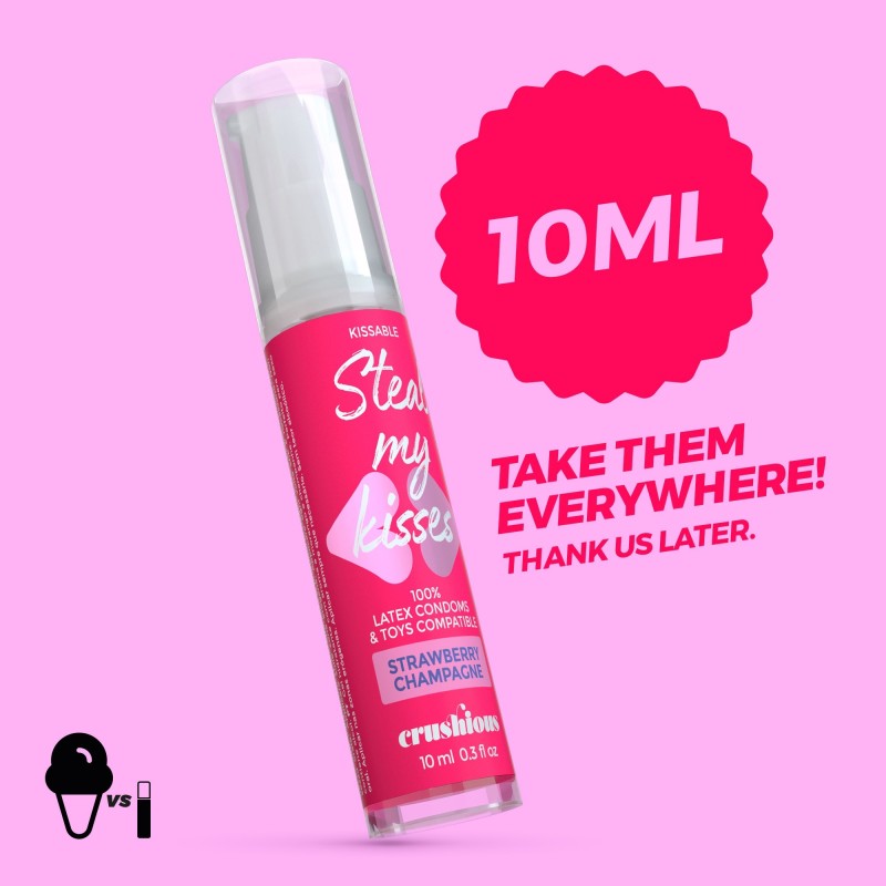 Steal My Kisses Maasika ja Šampanja maitsega libestav geel Crushious 10ml