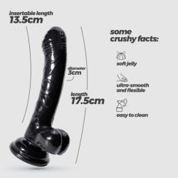 Hudini Analinis Dildo Želė Juodas Crushious