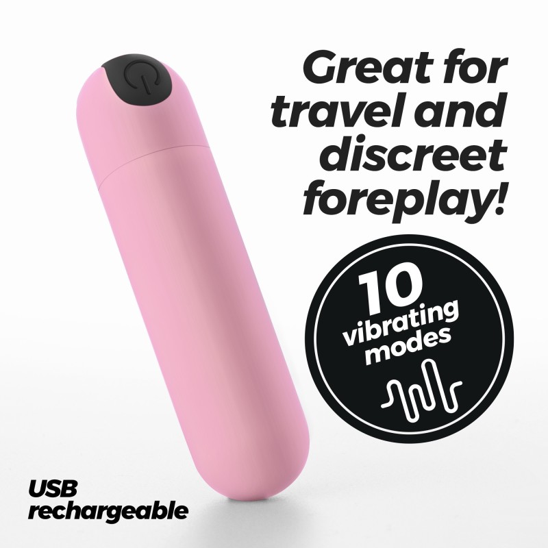 Imoan Bala Vibrator za ponovno polnjenje Pastelno Roza Crushious