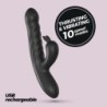 Lapin Rechargeable Rabbit Vibrator With Thrust - Black Crushious