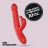 Lapin Rechargeable Rabbit Vibrator With Thrust - Red Crushious