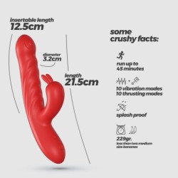 Lapin Rechargeable Rabbit Vibrator With Thrust - Red Crushious