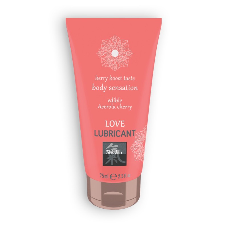 Suukkoihin sopiva Love Berry Bost -liukuvoide, jossa acerola- ja kirsikkamaku Shiatsu? 75 ml Suukkoihin sopiva Love Berry Bost -liukuvoide, jossa acerola- ja kirsikkamaku Shiatsu? 75 ml