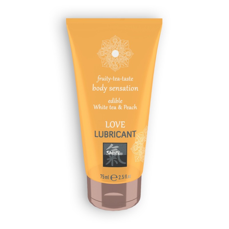 Suukkoihin sopiva liukuvoide Love Fruity Tea, valkoisen teen ja persikan makuinen Shiatsu? 75ml Suukkoihin sopiva liukuvoide Love Fruity Tea, valkoisen teen ja persikan makuinen Shiatsu? 75ml