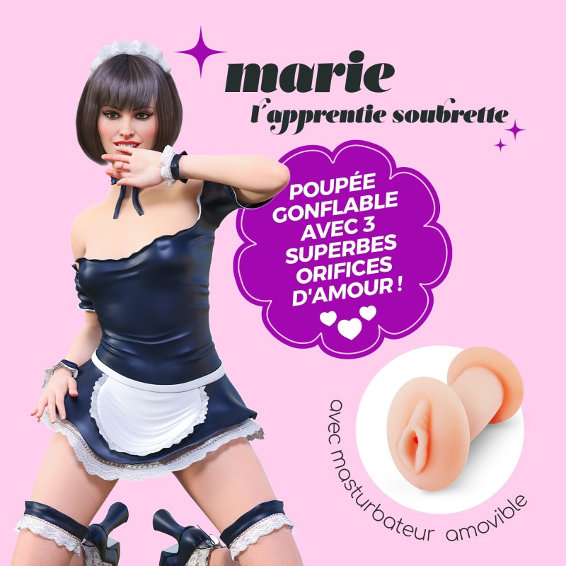 Marie L'Apprentie Soubrette Aufblasbare Puppe mit Masturbator