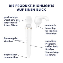 Dubbelstavsmassagerare Wand-Er Med App Satisfyer