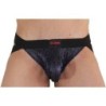 006 Glanzende Jockstrap Blauw / Zwart M