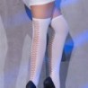 Stockings With Suspenders Cr-4398 Neon White