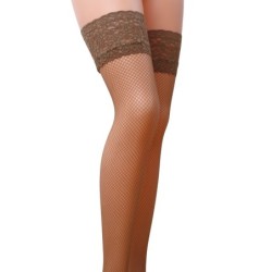 Strapsstrümpfe st020 Beige (Fishnet) Passion 1/2