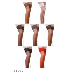 Bas jarretièresst020 Beige (Fishnet) Passion 1/2