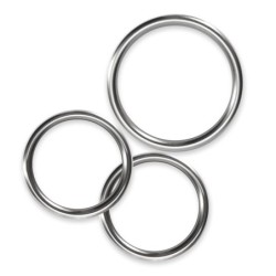 Metallari Set di 3 Anelli per Pene in Metallo Crushious