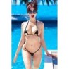 Micro Bikini Cr-4603 Svart Chilirose 36-38 S/M