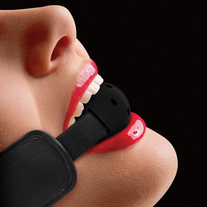 Museruola a sfera Brace Ball Gag Nera Museruola a sfera Brace Ball Gag Nera