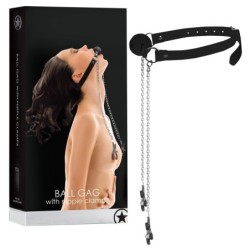 Knevel Met Tepelklemmen Ouch! Zwart