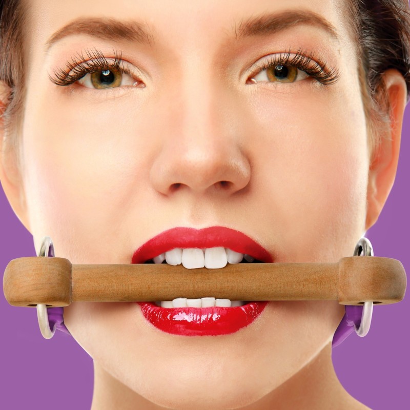 Medinis žąslas „Wooden Bridle“ violetinės spalvos