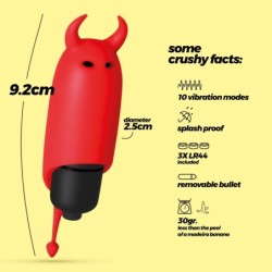 O-Pet Diablo With 10 Vibration Bullet Red Crushious