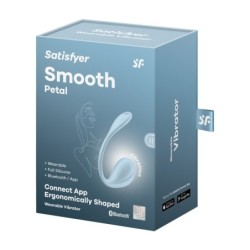 Ou Smooth Petal Connect App - Vibrator purtabil pentru cupluri - Albastru Satisfyer