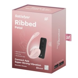 Vibrējošā ola ar aplikāciju Ribbed Petal Connect App rozā Satisfyer