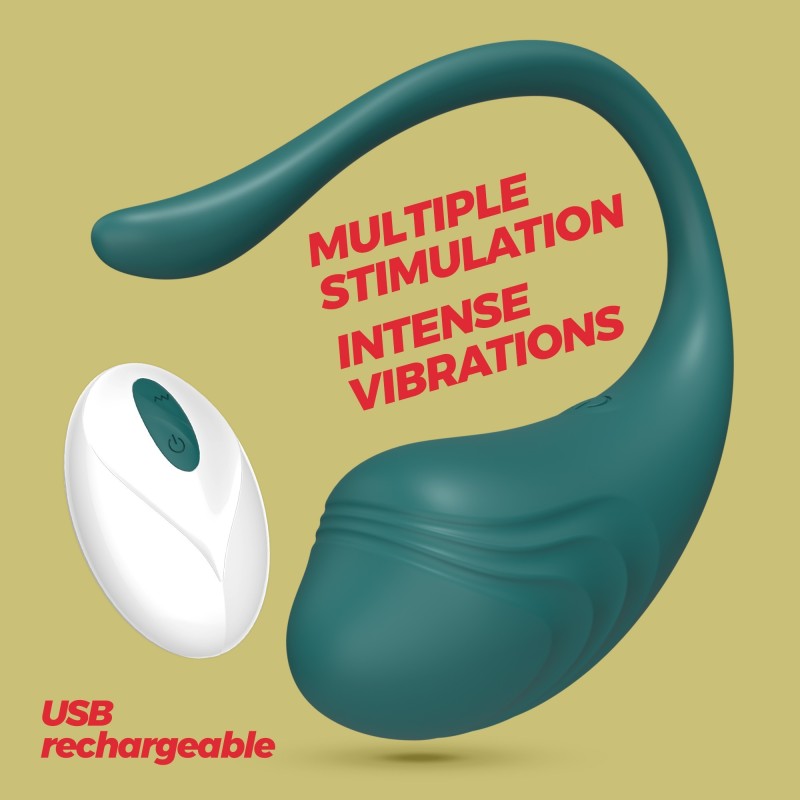 Nabíjateľné vibračné vajíčko s diaľkovým ovládaním Tamago Crushious Emeralda