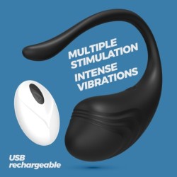 Huevo Vibrador Recargable Con Mando A Distancia Tamago Crushious Negro