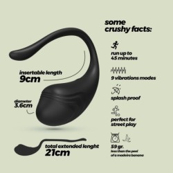 Wiederaufladbares Vibrations-Ei mit Fernbedienung Tamago Crushious Schwarz