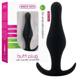 Anale plug butt plug met zwarte handgreep klein