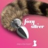 Analinis Kaištis Su Uodega Foxy Silver Metal Crushious