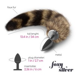 Plug Anal Com Cauda Foxy Silver Metal Crushious