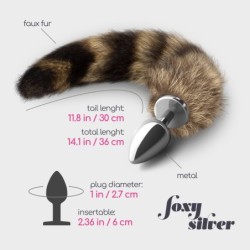 Plug Anal Com Cauda Foxy Silver Metal Crushious