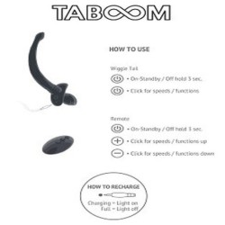 Plug Anal cu Coadă care se Mișcă și Telecomandă Puppy Play Taboom