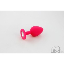 Plug Anal de Silicone com Joia Rosa Candy Lust