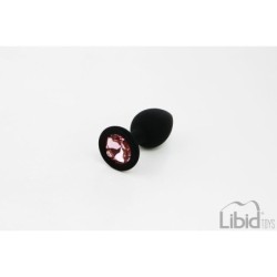 Plug Anale in Silicone Piccolo con Gioiello Nero Candy Lust