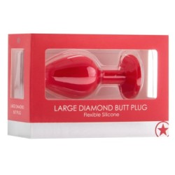 Plug Anal Diamond Butt Plug Grande Rojo