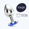 Plug Anale Gioiello Bijou Blu Grande Crushious Con Sacchetto di Velluto Gratis