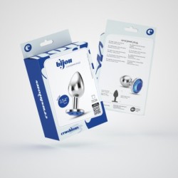 Plug Anale Gioiello Bijou Blu Grande Crushious Con Sacchetto di Velluto Gratis