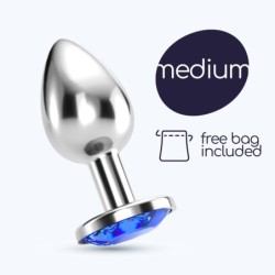 Plug Anale Gioiello Bijou Blu Medio Crushious Con Sacchetto Vellutato Gratis