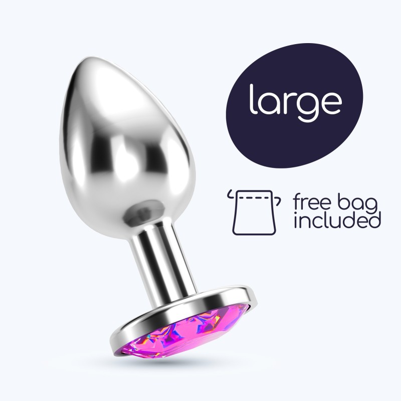 Plug Anal Jóia Bijou Rosa Grande Crushious Com Bolsa Aveludada Grátis