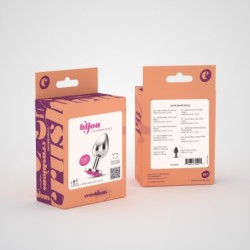 Plug Anal Jóia Bijou Rosa Médio Crushious Com Bolsa Aveludada Grátis